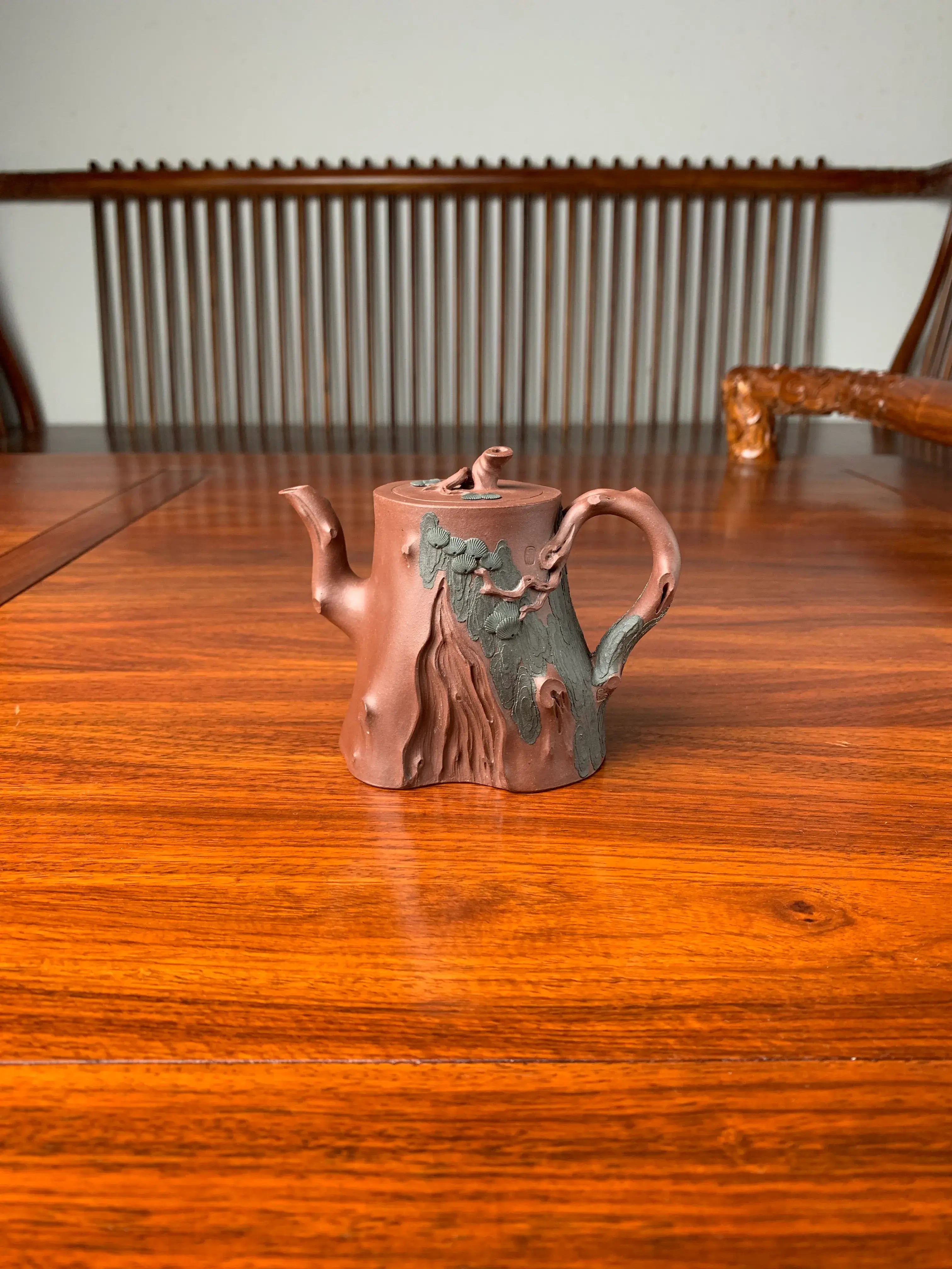 yixing teapot zisha pine tree on the table